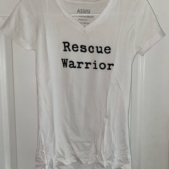 White v-neck T-shirt - Picture 1 of 2